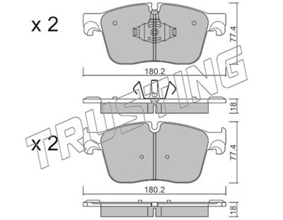 11240 TRUSTING Комплект тормозных колодок, дисковый тормоз