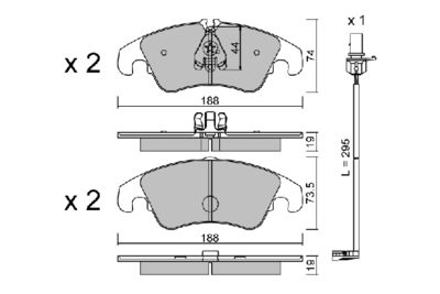 BPVW1017 AISIN Комплект тормозных колодок, дисковый тормоз