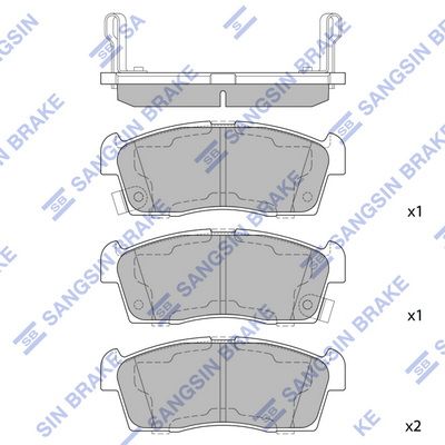 SP1592A Hi-Q Комплект тормозных колодок, дисковый тормоз