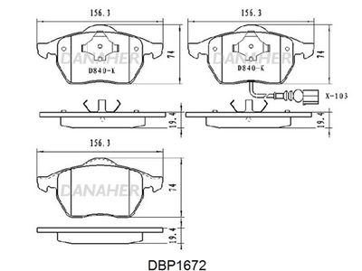 DBP1672 DANAHER Комплект тормозных колодок, дисковый тормоз