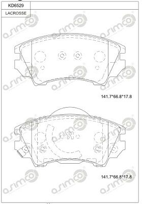 KD6529 ASIMCO Комплект тормозных колодок, дисковый тормоз