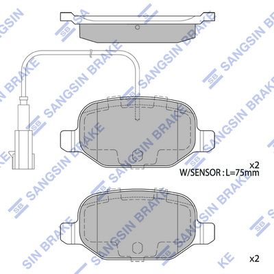 SP4232 Hi-Q Комплект тормозных колодок, дисковый тормоз