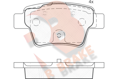 RB1765 R BRAKE Комплект тормозных колодок, дисковый тормоз