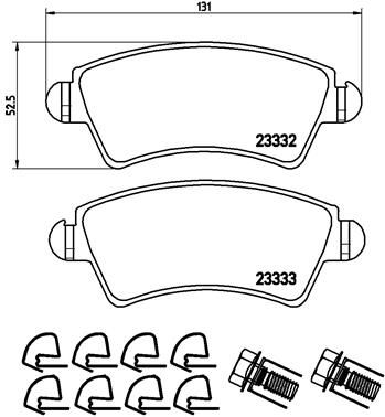 P61067 BREMBO Комплект тормозных колодок, дисковый тормоз