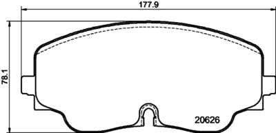 8DB355041051 HELLA Комплект тормозных колодок, дисковый тормоз