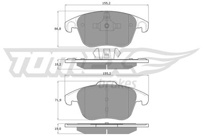 TX1593 TOMEX Brakes Комплект тормозных колодок, дисковый тормоз