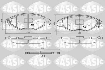 6214012 SASIC Комплект тормозных колодок, дисковый тормоз