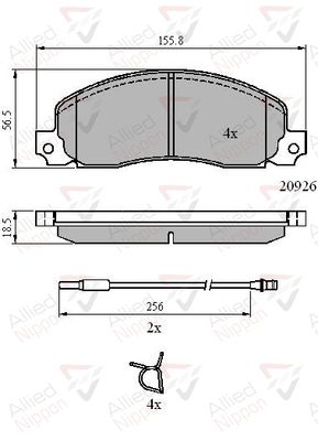 ADB21048 COMLINE Комплект тормозных колодок, дисковый тормоз