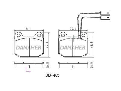 DBP485 DANAHER Комплект тормозных колодок, дисковый тормоз