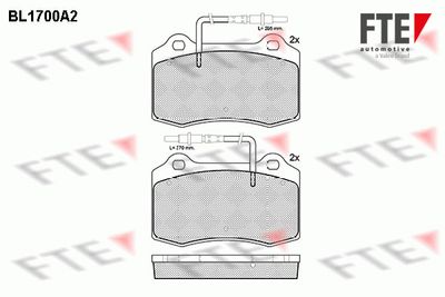 BL1700A2 FTE Комплект тормозных колодок, дисковый тормоз
