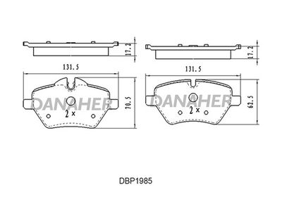 DBP1985 DANAHER Комплект тормозных колодок, дисковый тормоз