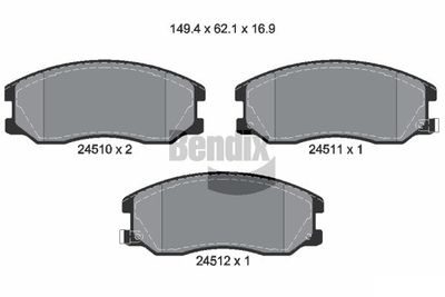 BPD1216 BENDIX Braking Комплект тормозных колодок, дисковый тормоз