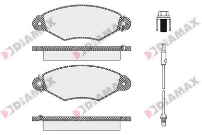 N09326 DIAMAX Комплект тормозных колодок, дисковый тормоз