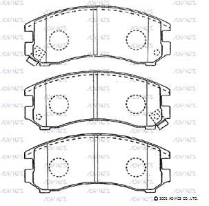 SN760P ADVICS Комплект тормозных колодок, дисковый тормоз