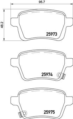 P23156 BREMBO Комплект тормозных колодок, дисковый тормоз