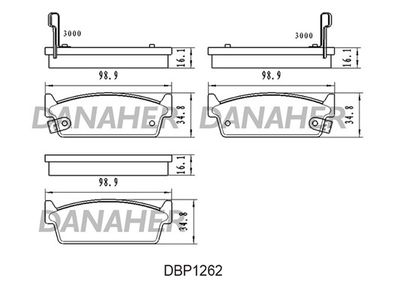 DBP1262 DANAHER Комплект тормозных колодок, дисковый тормоз