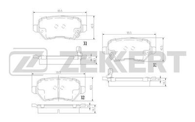 BS3017 ZEKKERT Комплект тормозных колодок, дисковый тормоз