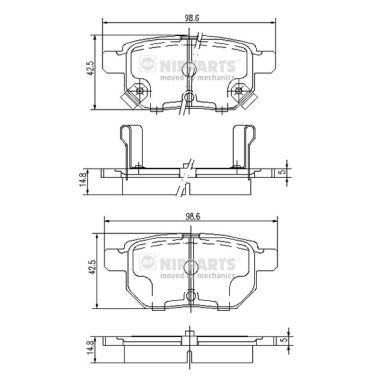 J3612034 NIPPARTS Комплект тормозных колодок, дисковый тормоз