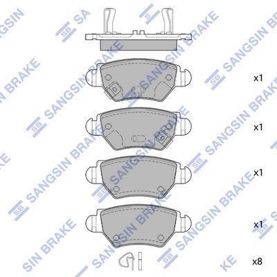 SP1759 Hi-Q Комплект тормозных колодок, дисковый тормоз