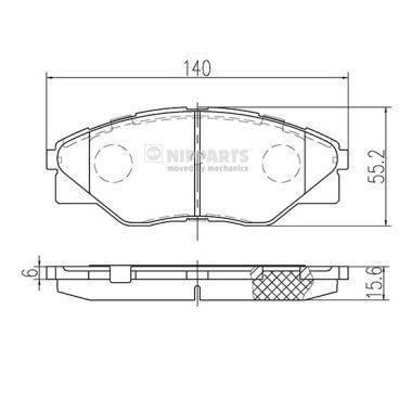 N3602149 NIPPARTS Комплект тормозных колодок, дисковый тормоз