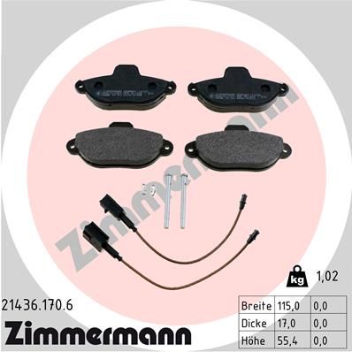 214361706 ZIMMERMANN Комплект тормозных колодок, дисковый тормоз