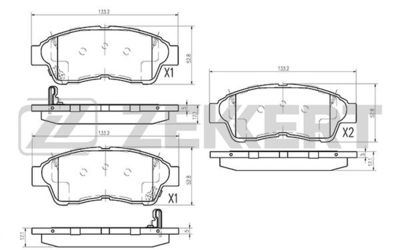 BS2802 ZEKKERT Комплект тормозных колодок, дисковый тормоз