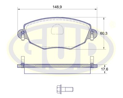 GBP880153 G.U.D. Комплект тормозных колодок, дисковый тормоз