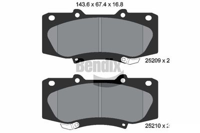 BPD1479 BENDIX Braking Комплект тормозных колодок, дисковый тормоз