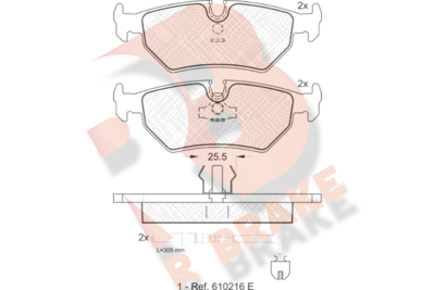 RB1087 R BRAKE Комплект тормозных колодок, дисковый тормоз