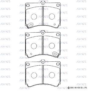 SN256P ADVICS Комплект тормозных колодок, дисковый тормоз