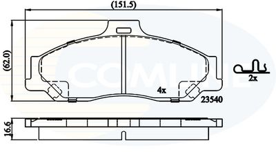 CBP31245 COMLINE Комплект тормозных колодок, дисковый тормоз