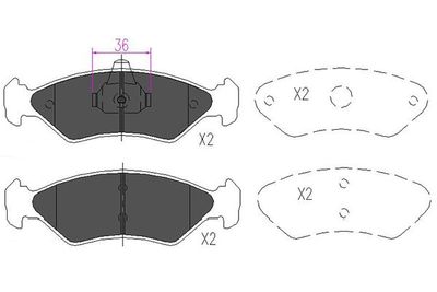 KBP4533 KAVO PARTS Комплект тормозных колодок, дисковый тормоз