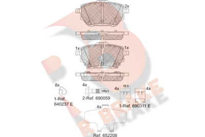 RB2398 R BRAKE Комплект тормозных колодок, дисковый тормоз