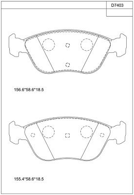 KD7403 ASIMCO Комплект тормозных колодок, дисковый тормоз