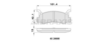 AA0426 BRAXIS Комплект тормозных колодок, дисковый тормоз