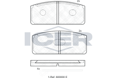 180029 ICER Комплект тормозных колодок, дисковый тормоз