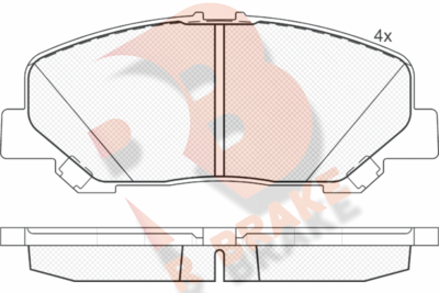 RB1897 R BRAKE Комплект тормозных колодок, дисковый тормоз