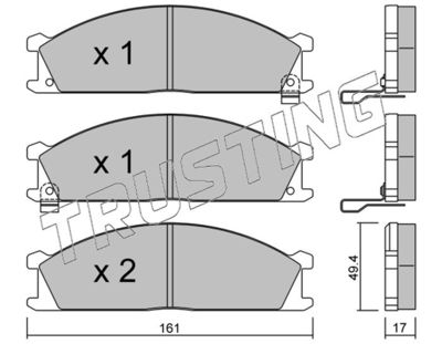 1091 TRUSTING Комплект тормозных колодок, дисковый тормоз