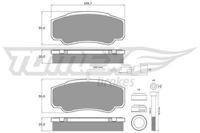 TX12461 TOMEX Brakes Комплект тормозных колодок, дисковый тормоз