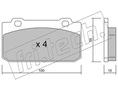 0420 fri.tech. Комплект тормозных колодок, дисковый тормоз