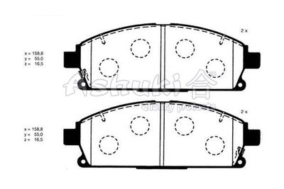 N00995 ASHUKI by Palidium Комплект тормозных колодок, дисковый тормоз