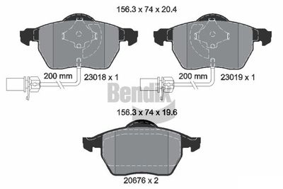 BPD1073 BENDIX Braking Комплект тормозных колодок, дисковый тормоз