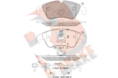 RB1862 R BRAKE Комплект тормозных колодок, дисковый тормоз