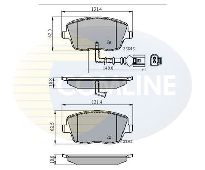 CBP11147 COMLINE Комплект тормозных колодок, дисковый тормоз