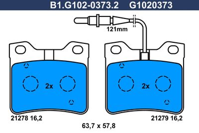 B1G10203732 GALFER Комплект тормозных колодок, дисковый тормоз