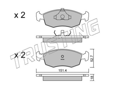 0962 TRUSTING Комплект тормозных колодок, дисковый тормоз