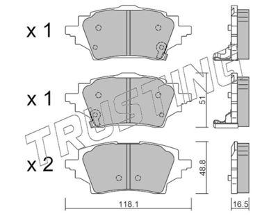 12280 TRUSTING Комплект тормозных колодок, дисковый тормоз