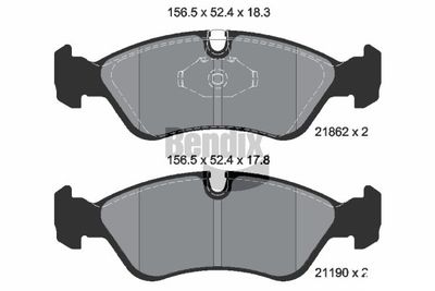 BPD1854 BENDIX Braking Комплект тормозных колодок, дисковый тормоз