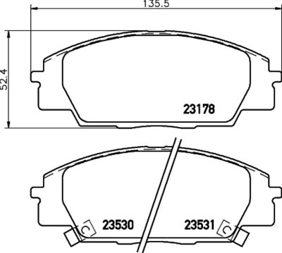 8DB355037141 HELLA Комплект тормозных колодок, дисковый тормоз