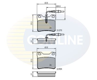 CBP1455 COMLINE Комплект тормозных колодок, дисковый тормоз